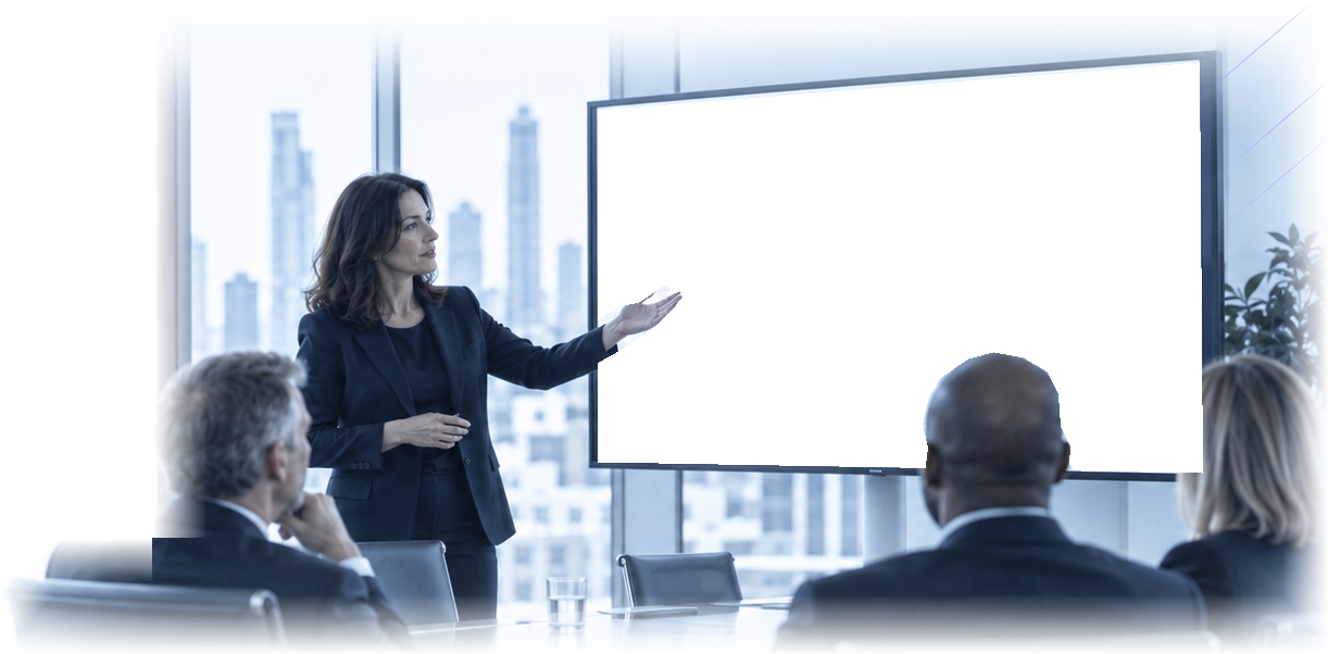 An advisor leads a board assessment meeting.
